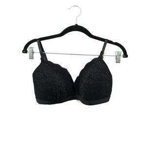 NWOT Motherhood Intimates Mia Black Nursing Bra Size M Lace Layer Adjustable